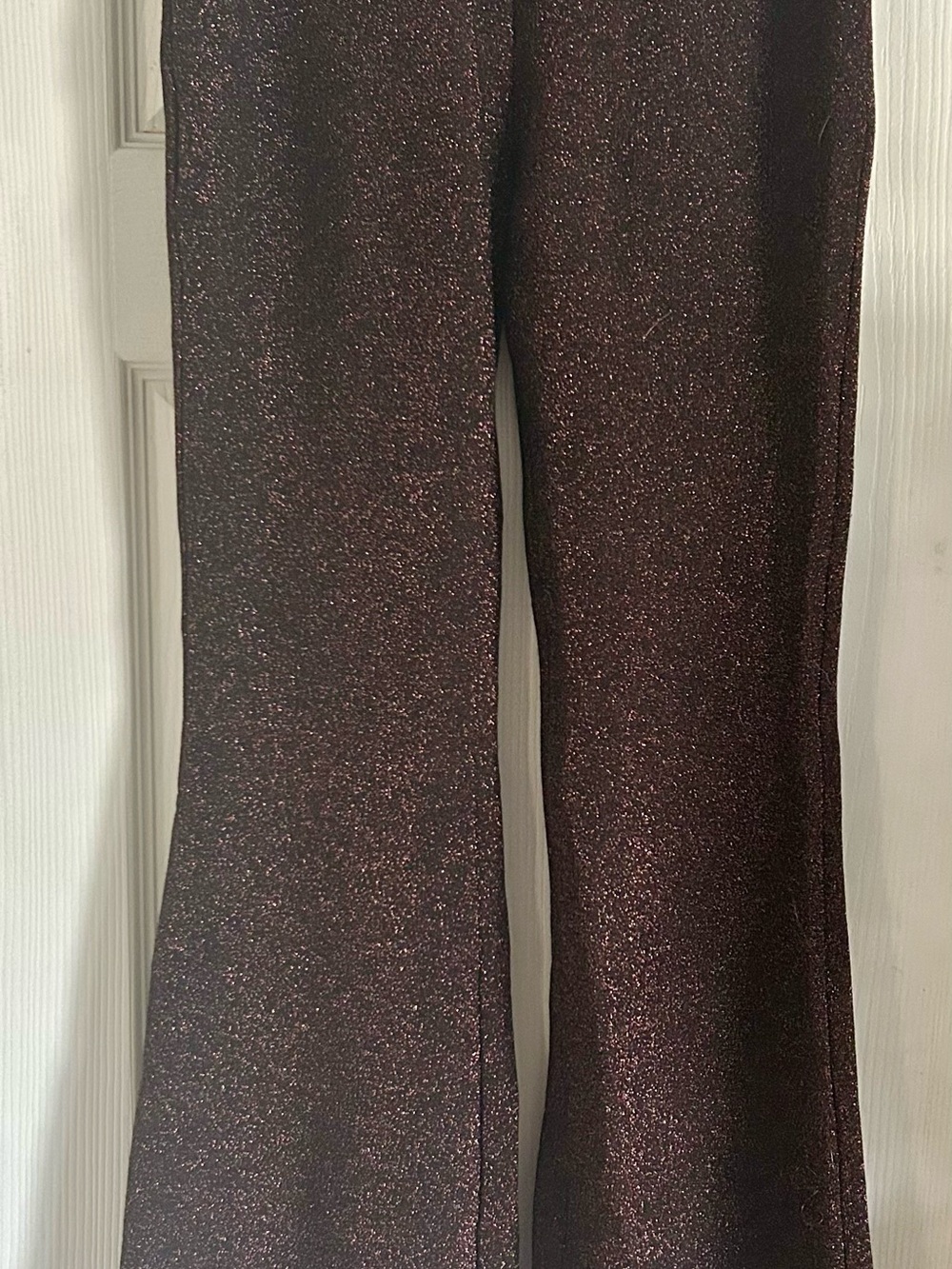 Urban Outfitters Sparkle Flare Pants in Copper Sparkle
